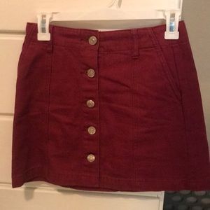 Red jean skirt